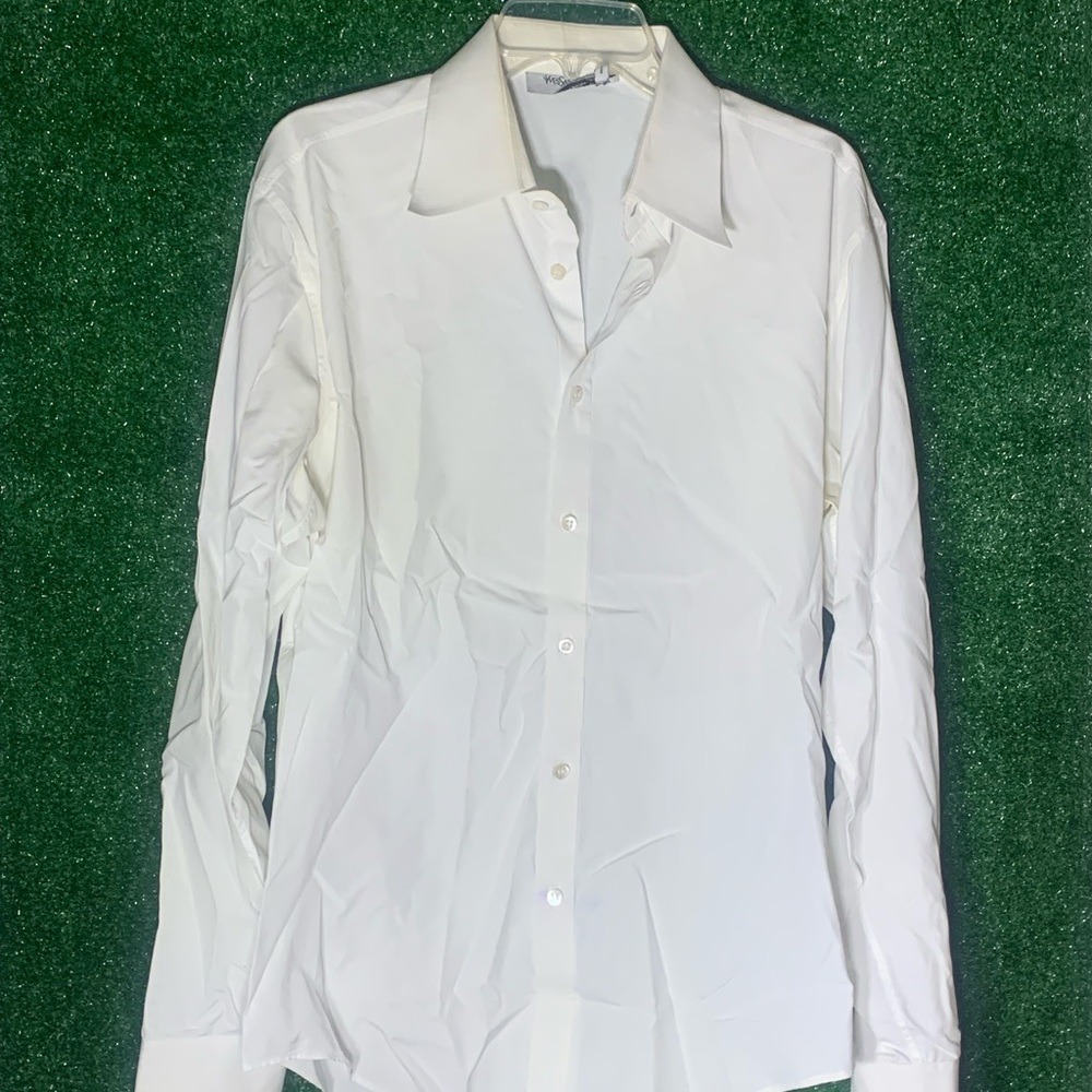 YSL Yves Saint Laurent Shirt Mens Long Sleeve Button Up Size 43/17 (249)